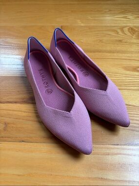 Rothy's Pointed Knit Flats in Dusty Pink
